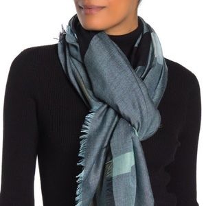 Burberry Blue XL light weight silk/cotton scarf